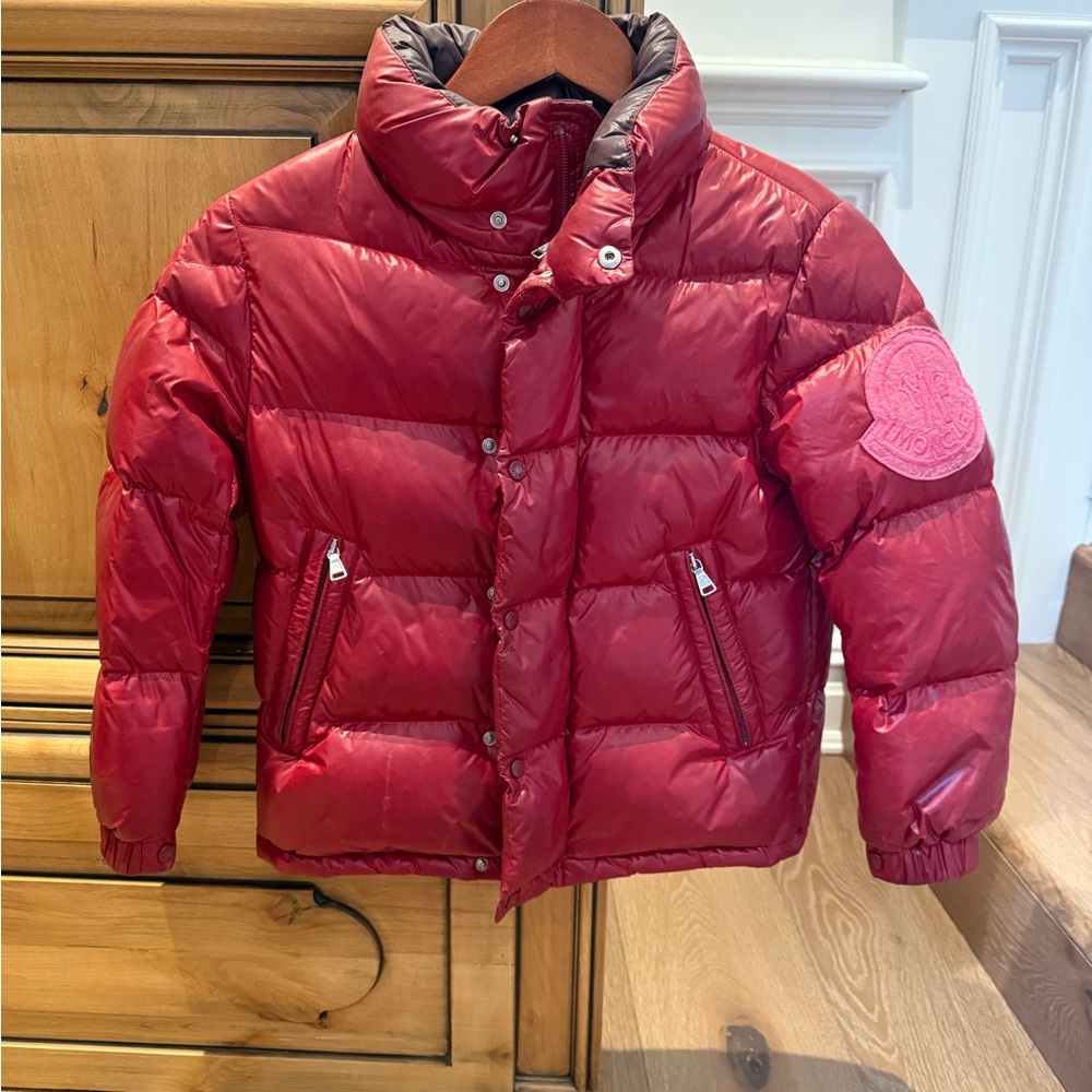 Moncler Red Puffer Jacket Classic Quilted Design